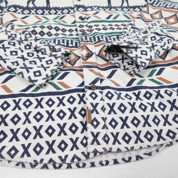 CHAPS Brushed Cotton Moose Shirt Men's XL Thick Chamois Collared Button Up - Picture 9 of 12